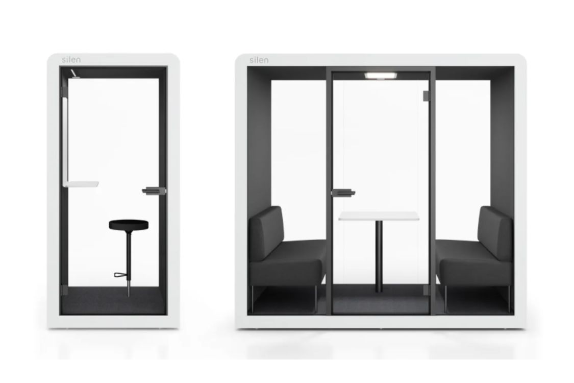 Universal Music - Pink velvet sofa and red lounge armchairs - Bhouse Design